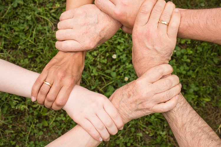 Group of Sober People Holding Hands