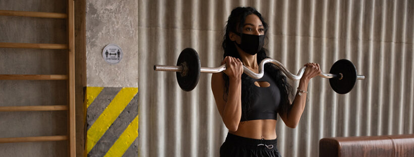Girl working out, trying sober things to do during Covid in Boston Massachusetts
