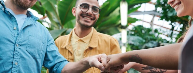 Three people excited about living a sober life